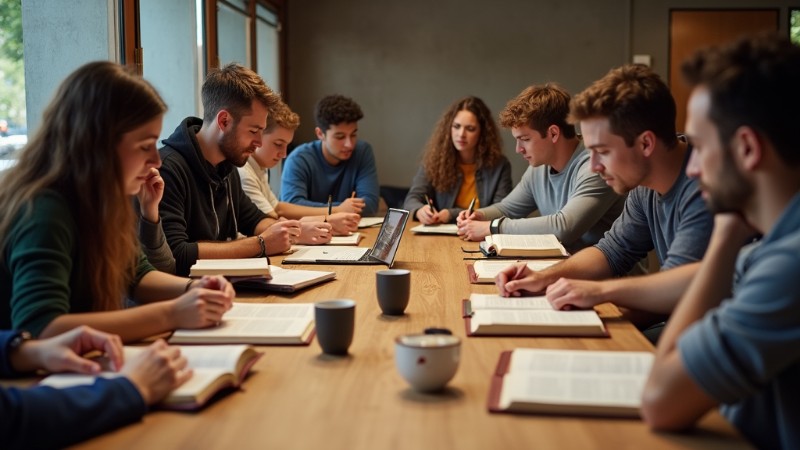 Surging Interest in the Bible Among Young Christians, Concept art for illustrative purpose, tags: junge christen zu - Monok